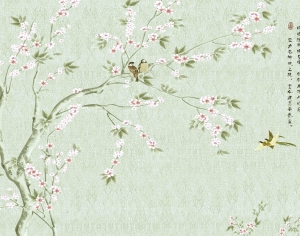 新中式花鸟壁纸壁画-ID:365169051