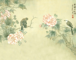 新中式花鸟壁纸壁画-ID:272403007