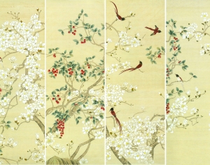 新中式花鸟壁纸壁画-ID:534393078
