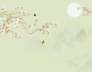 新中式花鸟壁纸壁画-ID:837729933