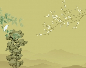 新中式花鸟壁纸壁画-ID:910036095