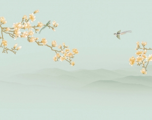 新中式花鸟壁纸壁画-ID:921597008