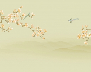 新中式花鸟壁纸壁画-ID:103840834