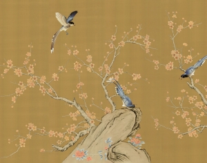 新中式花鸟壁纸壁画-ID:523055086