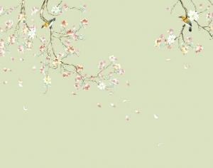 新中式花鸟壁纸壁画-ID:500190386