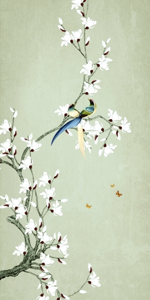 新中式花鸟壁纸壁画-ID:691731087