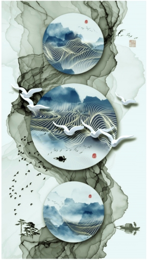 新中式装饰画-ID:108730874