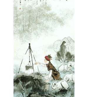 新中式水墨装饰画-ID:755654103