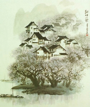 新中式水墨装饰画-ID:391462093