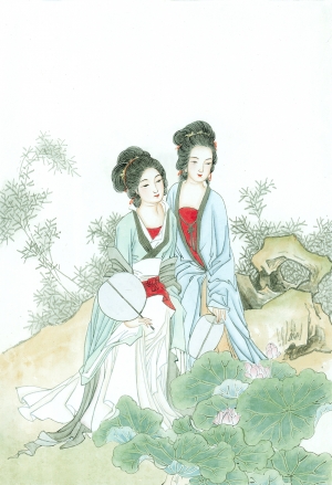 新中式人物装饰画-ID:898276092