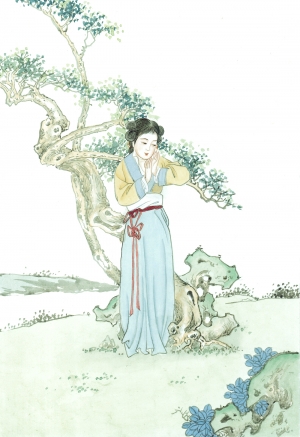 新中式人物装饰画-ID:834608086