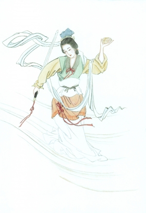 中式人物装饰画-ID:495326042