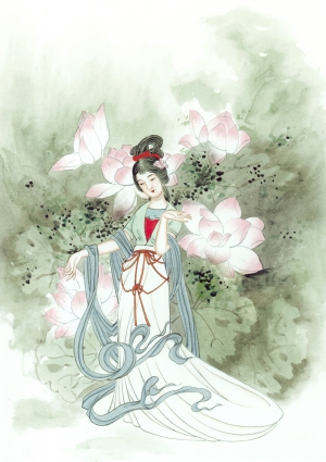 中式人物装饰画-ID:466595898