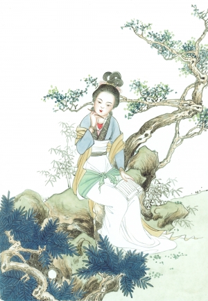 中式人物装饰画-ID:599137078