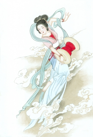 中式人物装饰画-ID:983242994