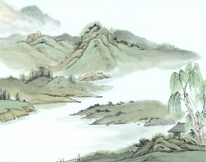 新中式植物装饰画-ID:307807928