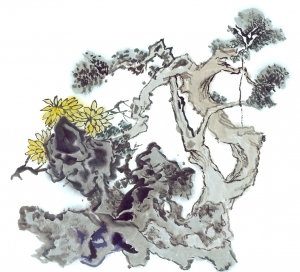 新中式植物装饰画-ID:735774048