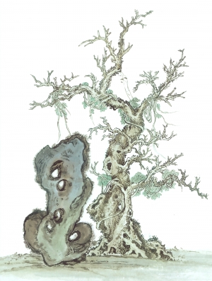 新中式植物装饰画-ID:685183051