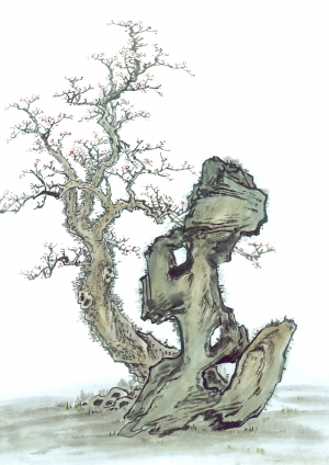 新中式植物装饰画-ID:719599725