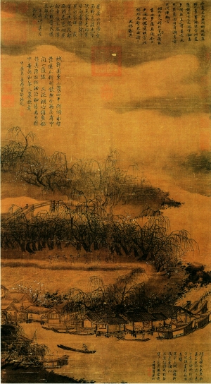 新中式风景装饰画-ID:698314917