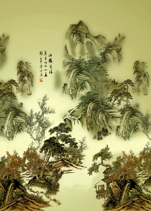 新中式风景装饰画-ID:277784119