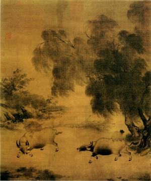 新中式风景装饰画-ID:987384082