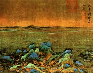 新中式风景装饰画-ID:518342974