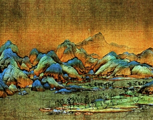 新中式风景装饰画-ID:175072912