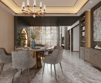 New Chinese Style Dining Room-ID:517990681