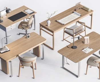 Modern Computer Desk And Chair-ID:440123089