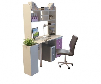 Modern Computer Desk And Chair-ID:395200016