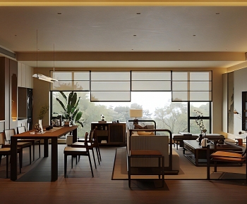 New Chinese Style A Living Room-ID:541529788