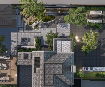 New Chinese Style Courtyard/landscape-ID:749541048