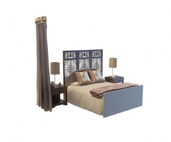 New Chinese Style Double Bed-ID:290476082