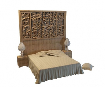 New Chinese Style Double Bed-ID:918569633