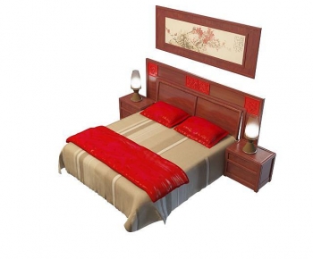 New Chinese Style Double Bed-ID:925061942