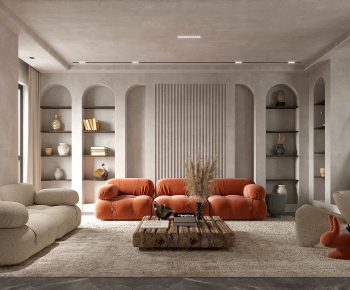 Wabi-sabi Style A Living Room-ID:831091885