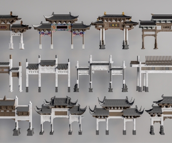 Chinese Style Decorated Archway-ID:232434032