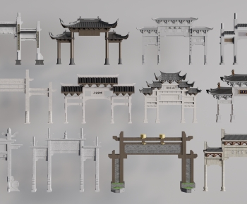 Chinese Style Decorated Archway-ID:511869916