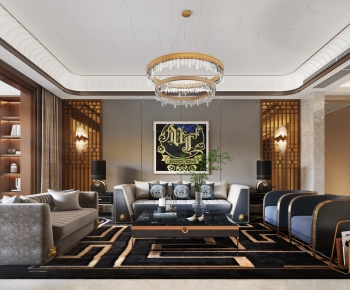 New Chinese Style A Living Room-ID:499689675