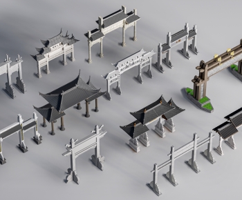 Chinese Style Decorated Archway-ID:800859974