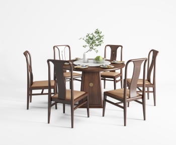 New Chinese Style Dining Table And Chairs-ID:881030673