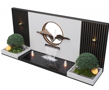 新中式庭院水景墙鱼池小品-ID:331324103