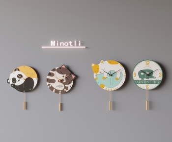 Minotli现代卡通动物圆形挂钟组合-ID:573796992