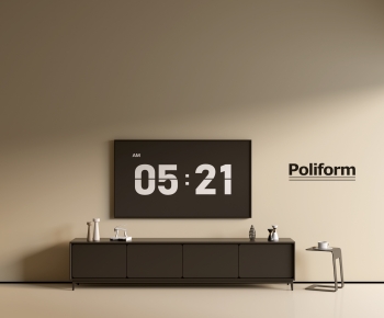 Poliform现代黑色实木电视柜-ID:614794978