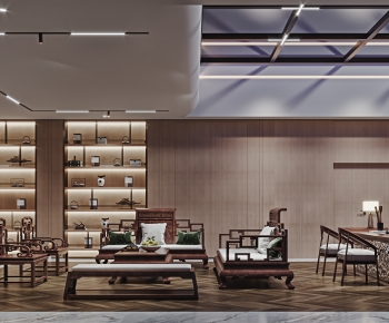 New Chinese Style A Living Room-ID:233859064