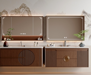 New Chinese Style Bathroom Cabinet-ID:121409991