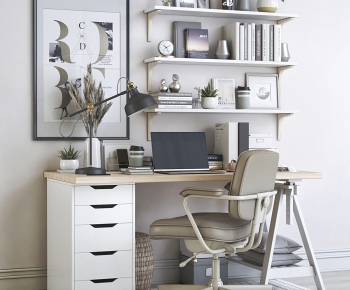 Modern Computer Desk And Chair-ID:680989033