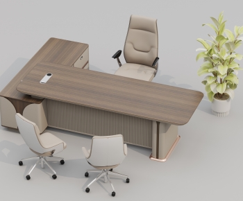 Modern Office Desk And Chair-ID:130739228