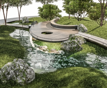 Modern Park Landscape-ID:611140749